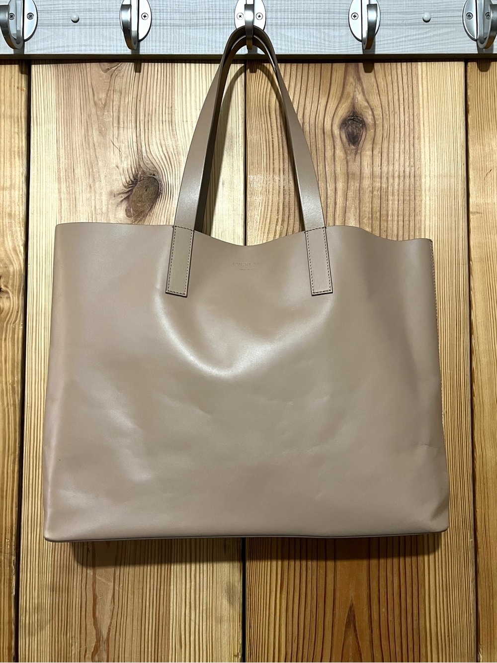 Everlane The Day Market Tote Made in Italy Leather in Taupe